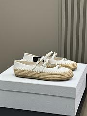 Prada Ivory Nappa leather and raffia ballerinas - 5