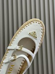 Prada Ivory Nappa leather and raffia ballerinas - 4