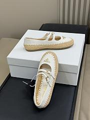 Prada Ivory Nappa leather and raffia ballerinas - 3