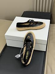 	 Prada Black Nappa leather and raffia ballerinas - 6
