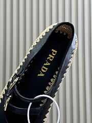 	 Prada Black Nappa leather and raffia ballerinas - 5