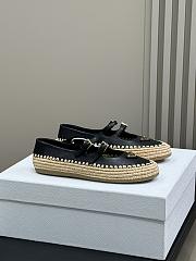 	 Prada Black Nappa leather and raffia ballerinas - 3