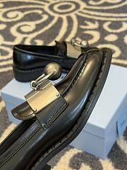 Prada Black Brushed leather loafers with metal details - 2