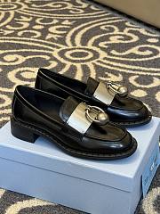 Prada Black Brushed leather loafers with metal details - 3