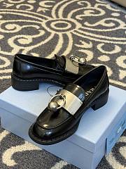 Prada Black Brushed leather loafers with metal details - 6