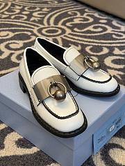 	 Prada White Brushed leather loafers with metal details - 4