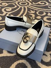 	 Prada White Brushed leather loafers with metal details - 5