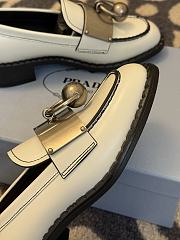 	 Prada White Brushed leather loafers with metal details - 3