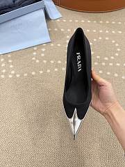 Prada Black Satin And Metallic Leather Pumps 8.5cm - 6