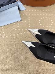 Prada Black Satin And Metallic Leather Pumps 8.5cm - 5
