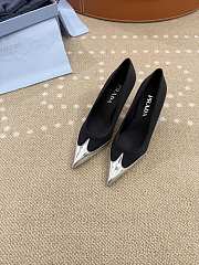 Prada Black Satin And Metallic Leather Pumps 8.5cm - 4
