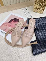 Valentino Garavani Rockstud Wispy Leather Mules In Nude - 1