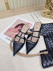 	 Valentino Garavani Rockstud Wispy Leather Mules In Black - 1