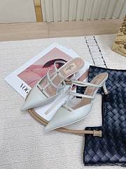 	 Valentino Garavani Rockstud Wispy Leather Mules In White 6.5cm - 1
