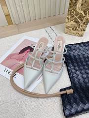 	 Valentino Garavani Rockstud Wispy Leather Mules In White 6.5cm - 3