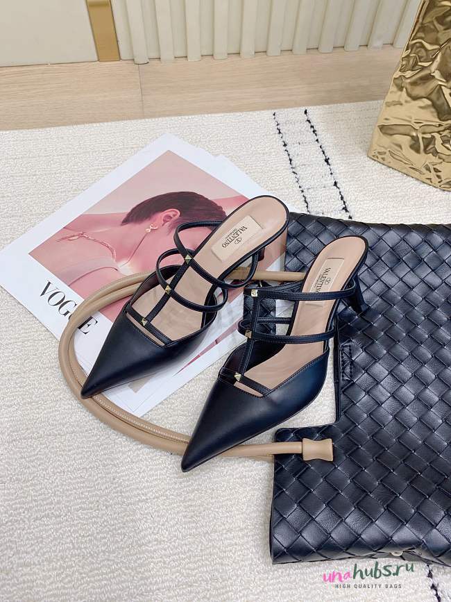 Valentino Garavani Rockstud Wispy Leather Mules In Black 6.5cm - 1