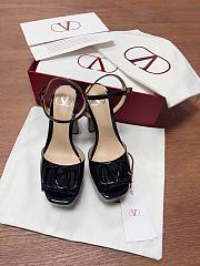 Valentino Garavani 115mm VLogo Platform Sandals Black Patent - 6