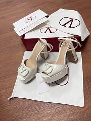 	 Valentino Garavani 115mm VLogo Platform Sandals White Patent - 3