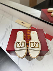 Valentino White Garavani VLogo Slide Espadrilles - 3