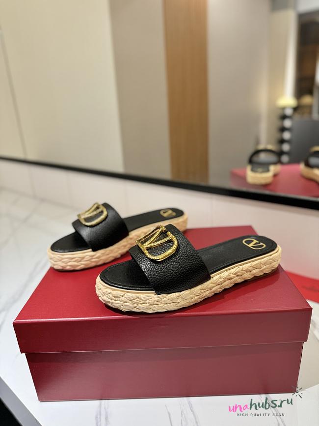 	 Valentino Black Garavani VLogo Slide Espadrilles - 1