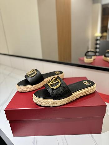 	 Valentino Black Garavani VLogo Slide Espadrilles