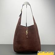 YSL LE 5 À 7 supple small in suede brown - 30x31x13cm - 1