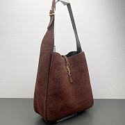 YSL LE 5 À 7 supple small in suede brown - 30x31x13cm - 5