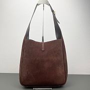 YSL LE 5 À 7 supple small in suede brown - 30x31x13cm - 4