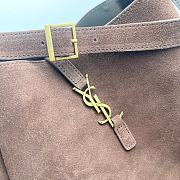 YSL LE 5 À 7 supple small in suede brown - 30x31x13cm - 2