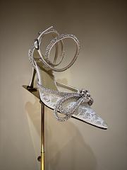 Mach & Mach Double Bow 65 embellished lace pumps white - 1