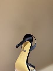 MACH & MACH Floating Pearl satin sandals 10CM black - 5