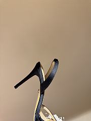 MACH & MACH Floating Pearl satin sandals 10CM black - 4
