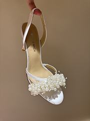 	 MACH & MACH Floating Pearl satin sandals 10CM white - 6