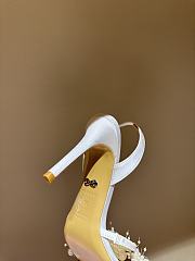 	 MACH & MACH Floating Pearl satin sandals 10CM white - 4
