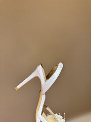 	 MACH & MACH Floating Pearl satin sandals 10CM white - 3