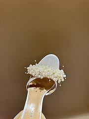 	 MACH & MACH Floating Pearl satin sandals 10CM white - 2