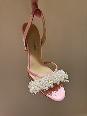 	 MACH & MACH Floating Pearl satin sandals 10CM pink - 3