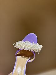 	 MACH & MACH Floating Pearl satin sandals 10CM purple - 5