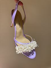 	 MACH & MACH Floating Pearl satin sandals 10CM purple - 4