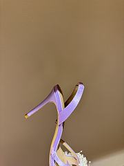 	 MACH & MACH Floating Pearl satin sandals 10CM purple - 2