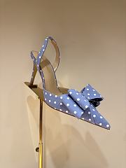 Mach&Mach Le Cadeau 100 Polka-dot Slingback Pumps in blue Satin - 1