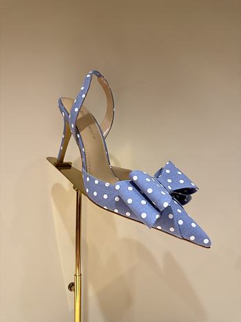 Mach&Mach Le Cadeau 100 Polka-dot Slingback Pumps in blue Satin