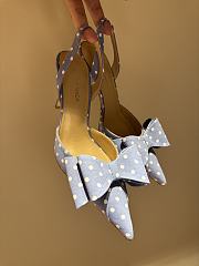 Mach&Mach Le Cadeau 100 Polka-dot Slingback Pumps in blue Satin - 3