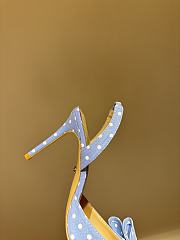 Mach&Mach Le Cadeau 100 Polka-dot Slingback Pumps in blue Satin - 4
