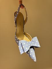 Mach&Mach Le Cadeau 100 Polka-dot Slingback Pumps in blue Satin - 6