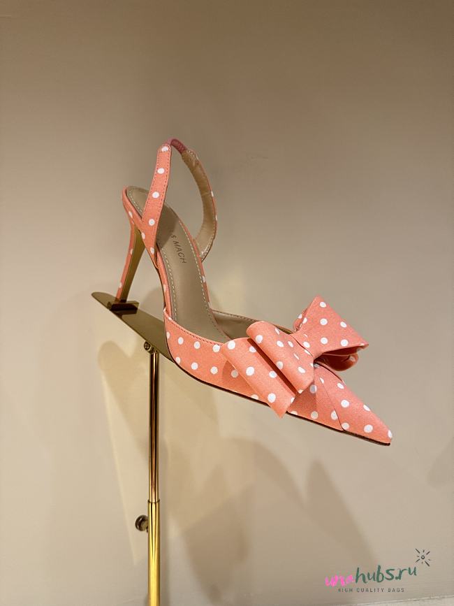 	 Mach&Mach Le Cadeau 100 Polka-dot Slingback Pumps in orange - 1
