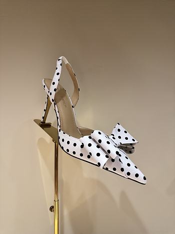 	 Mach&Mach Le Cadeau 100 Polka-dot Slingback Pumps in white