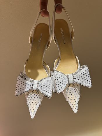 Mach & Mach Le Cadeau slingback pumps white 8.5cm