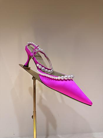 Mach & Mach Pink Pearl Slingback mules 6cm