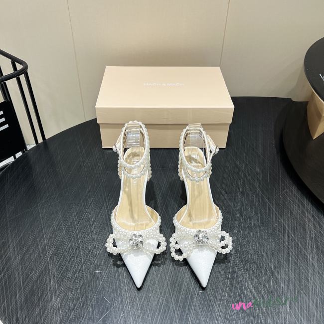 MACH & MACH 85mm crystal-embellished Pumps white - 1